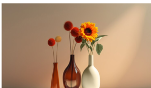 Vases and bottles are used for decorating flowers