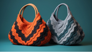 home-made small and colouful handbags of fabric