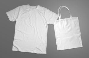 an old T-shirt and a tote bag made from it