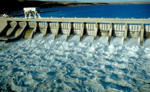 A dam with abundant water storage 